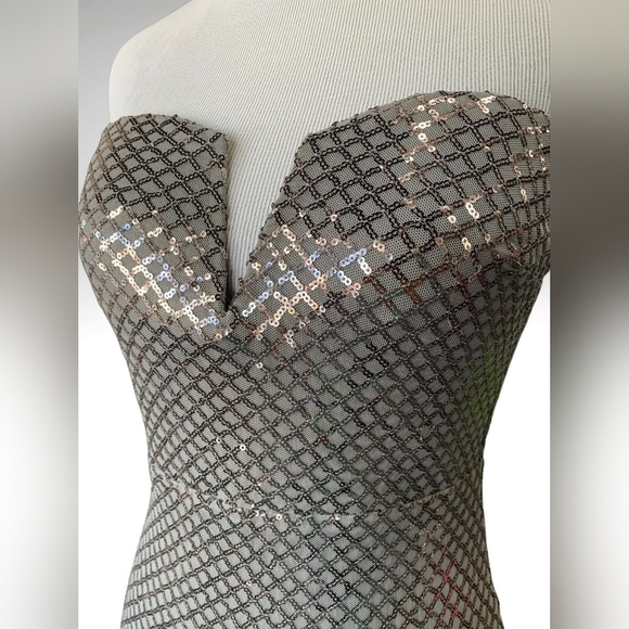 Windsor Strapless Mesh Sequin Dress - Picture 3 of 10